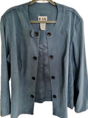 KSL NWT 22W Teal Blazer Jacket Long Sleeves